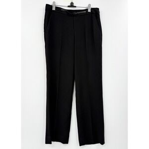 Vince‎ Pants Womens 4 Black Dress Trousers Side Zip Belted Straight Leg Career